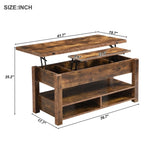 ZUN ON-TREND Lift Top Coffee Table, Multi-Functional Coffee Table with Open Shelves, WF314404AAP