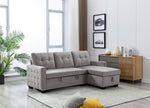 ZUN 77 Inch Reversible Sectional Storage Sleeper Sofa Bed L-Shape 2 Seat Sectional Chaise With Storage W120343142