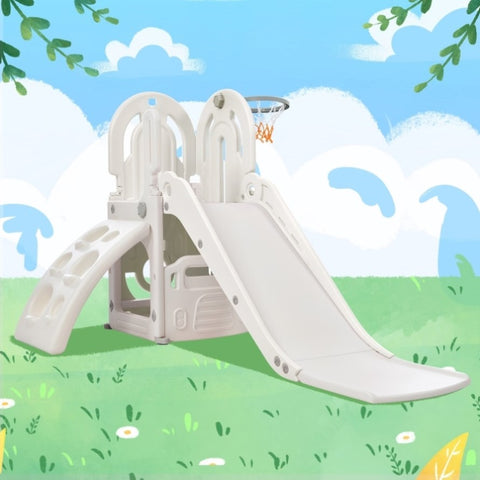 ZUN Toddler Climber and Slide Set 4 in 1, Kids Playground Climber Freestanding Slide Playset with PP297713AAE