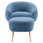 ZUN Orisfur. Modern Comfy Leisure Accent Chair, Teddy Short Plush Particle Velvet Armchair with Ottoman WF287096AAA