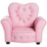ZUN Kids Sofa Toddler Tufted Upholstered Sofa Chair Princess Couch with Diamond Decoration -AS 91714031