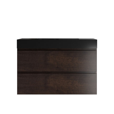 ZUN Alice-36W-105,Wall mount cabinet WITHOUT basin,Walnut color,With two drawers W1865107125