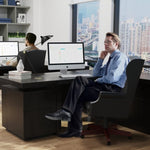 ZUN 330LBS Executive Office Chair, Ergonomic Design High Back Reclining Comfortable Desk Chair - Black W1550115016