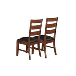 ZUN Sara Ladder Back Dining Side Chairs in Brown, Set of 2 SR011283