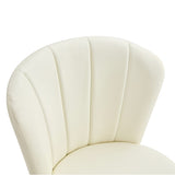 ZUN Milk white 360&deg; Swivel Makeup Home Office Chair, PU Vanity Chair, Nail for Women, queen fancy W2118P143546