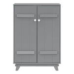 ZUN Wooden Wardrobe Cabinet with Hanging Rod, Storage Armoires with Doors,Gray WF320864AAE