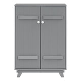 ZUN Wooden Wardrobe Cabinet with Hanging Rod, Storage Armoires with Doors,Gray WF320864AAE