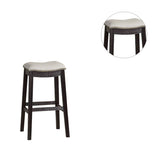 ZUN Grey PU Upholstery Bar Stool, Set of 2 SR011819