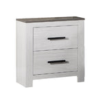 ZUN White Color 1pc Nightstand Paper veneer Bedroom Furniture 2-Drawers Bedside Table B011137848