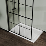 ZUN Goodyo 46" X 72" Shower Screen Walk-in Wet-room Black D16312035