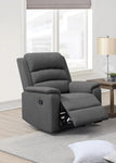 ZUN Modern Dark Gray Color Burlap Fabric Recliner Motion Recliner Chair 1pc Couch Manual Motion Living B011133822