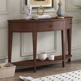 ZUN U-Style Modern Curved Console Table Sofa Table with 3 drawers and 1 Shelf for Hallway, Entryway, WF312995AAD