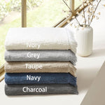 ZUN Cotton Dobby Slub 6 Piece Towel Set B03596683