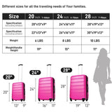 ZUN Luggage Sets of 2 Piece Carry on Suitcase Airline Approved,Hard Case Expandable Spinner Wheels PP302833AAD