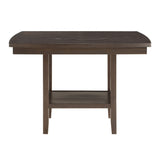 ZUN Dark Brown Finish Counter Height Table 1pc Functional Lazy-Susan and Display Shelf Dining Furniture B01152743
