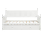 ZUN Twin Size Wood Daybed with Twin Size Trundle WF295566AAK