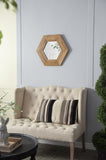 ZUN 18.5" x 18.5" Hexagon Mirror with Natural Wood Frame, Wall Decor for Living Room Bathroom Hallway, W2078133974