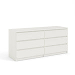 ZUN 6 Drawer Double Dresser, White 00069301