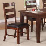 ZUN Sara Ladder Back Dining Side Chairs in Brown, Set of 2 SR011283