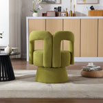 ZUN 360 Degree Swivel Cuddle Barrel Accents, Round Armchairs with Wide Upholstered, Fluffy Fabric W395131137
