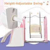 ZUN Toddler Slide and Swing Set 5 in 1, Kids Playground Climber Slide Playset with Basketball Hoop PP297714AAH