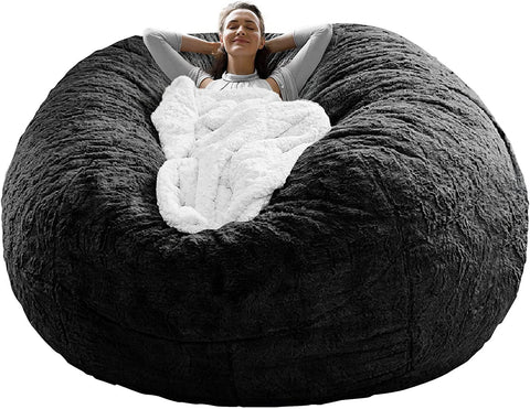 ZUN Bag Chair Cover Chair Cushion; Big Round Soft Fluffy PV 53637484