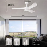 ZUN 52" Smart Ceiling Fans with Lights and Remote, Quiet Reversible DC Motor and changing& Dimmable LED 38829762