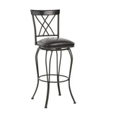 ZUN Industrial Counter Height Bar Stools Set of 2, Swivel Barstools with Metal Back for Kitchen Island, W1314P149822