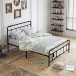 ZUN Queen Size Metal Platform Bed Frame with Victorian Style Wrought Iron-Art Headboard/Footboard W1716132855