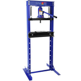 ZUN Hydraulic 12 Ton H-Frame Garage Floor Adjustable Shop Press with Plates, 12T, Blue W1239124306