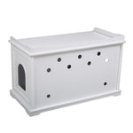ZUN Cat Washroom Bench, Wood Litter Box Cover with Spacious Inner, Ventilated Holes, Removable W2181P155161