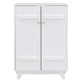 ZUN Wooden Wardrobe Cabinet with Hanging Rod, Storage Armoires with Doors ,White WF320864AAK