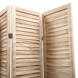 ZUN Sycamore wood 8 Panel Screen Folding Louvered Room Divider - light burn W104168926