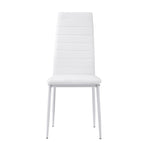ZUN Modern Style White Metal Finish Side Chairs 2pc Set Faux Leather Covered Contemporary Dining Room B01167365