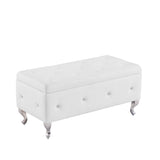 ZUN Storage Bench, Flip Top Entryway Bench Seat with Safety Hinge, Storage Chest with Padded Seat, Bed W135959019