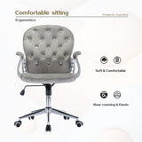 ZUN Velvet Home Office Chair with Wheels, Cute Chair with Side Arms and Wheels 360&deg;for Living Room, W1733110164