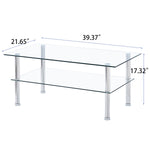 ZUN 2-Layer Space Coffee Table ,Modern Sofa table with Storage Shelve for Living Room W1718109234