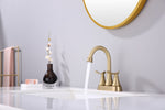 ZUN 2-Handle 4-Inch Brushed Gold Bathroom Faucet, Bathroom Vanity Sink Faucets with Pop-up Drain and 74919420