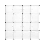 ZUN Modular Closet Organizer Plastic Cabinet, 16 Cube Wardrobe Cubby Shelving Storage Cubes Drawer Unit, 66443111
