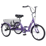 ZUN 26" European Adults 3 Wheel W/Installation Tools with Low Step-Through, Large Basket, W1511114568