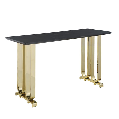 ZUN 63" Bar Table, Pub Table Kitchen Dining Coffee Table High Writing Computer Table with Lauren Gold W1567124921