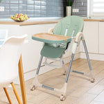 ZUN Convertible High Chair on Wheels with Removable Tray, Height and Angle Adjustment for Baby And W2181P145192