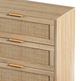 ZUN 51.18"6-Drawers Rattan Storage Cabinet Rattan Drawer,for Bedroom,Living Room,Natural W75784346
