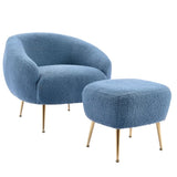 ZUN Orisfur. Modern Comfy Leisure Accent Chair, Teddy Short Plush Particle Velvet Armchair with Ottoman WF287096AAA