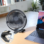 ZUN 10000mAh Rechargeable Portable, 8-Inch Battery Operated Clip on Fan, USB, 4 Speeds, Strong Airflow, 03374732