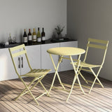 ZUN 3 Piece Patio Bistro Set of Foldable Round Table and Chairs, Yellow W1586P143143