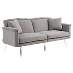 ZUN COOLMORE Couches for Living Room Mid Century Modern Velvet Love Seats Sofa with 2 Pillows, Loveseat W153985000