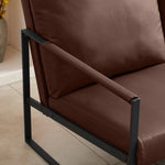 ZUN Lounge, living room, office or the reception area PVC leather accent arm chair with Extra thick W1359130157