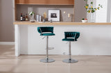 ZUN Set of 2 Bar Stools,with Chrome Footrest and Base Swivel Height Adjustable Mechanical Lifting Velvet W1249123964