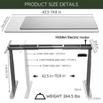 ZUN Electric Stand up Desk Frame - ErGear Height Adjustable Table Legs Sit Stand Desk Frame Up to W141161905